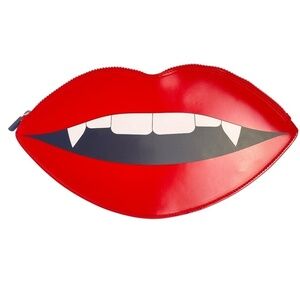 REVLON Red Lips Vampire teeth Sexy Mouth Pouch Clutch Halloween